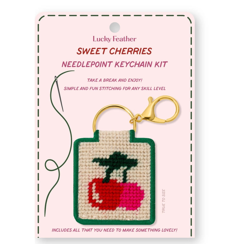 Needlepoint Keychain Kit - Cherries