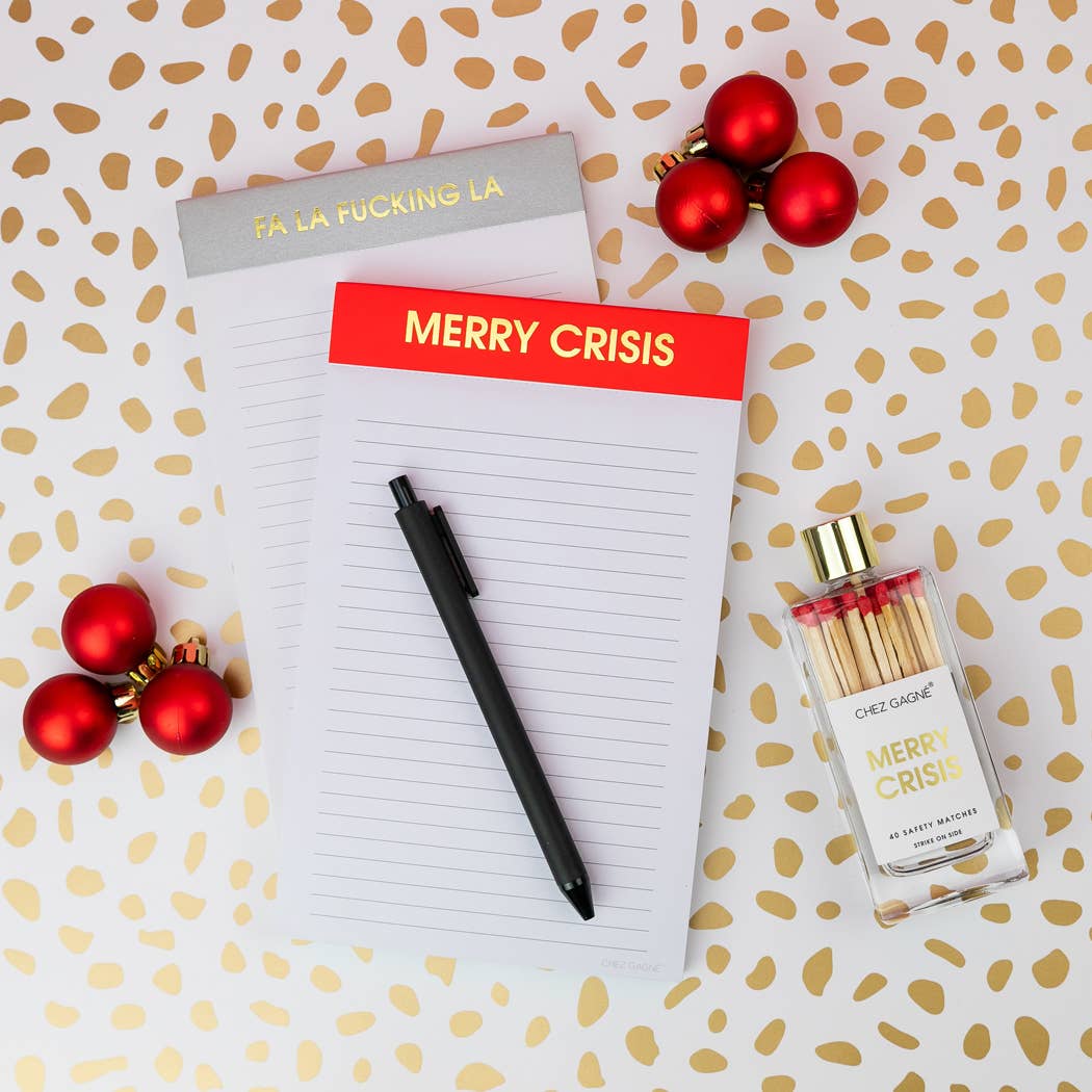 Merry Crisis - Cerillas de seguridad navideñas para botellas de vidrio - Blanco/Rojo
