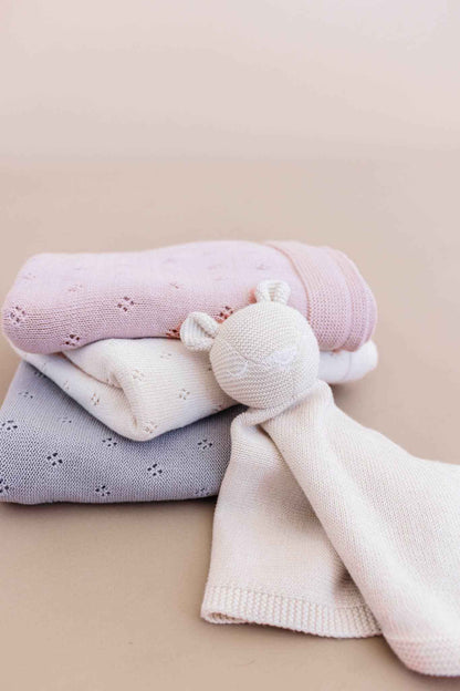Heirloom Pique Blanket Blush Organic Cotton Baby Gift: Blush