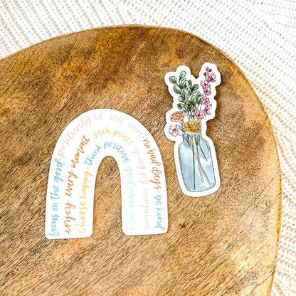 Watercolor Vase with Flower Bouquet Sticker