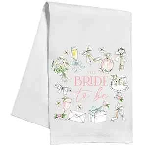 The Bride To Be Wedding Icons Light Pink Kitchen Towel