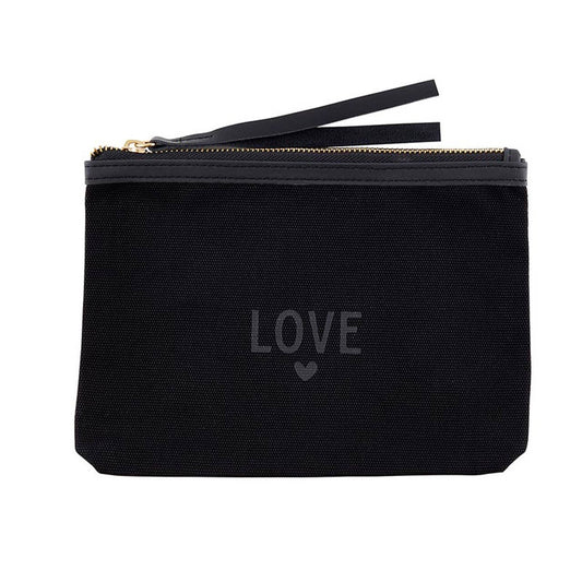 Bella Sleep + Spa - Black Canvas Pouch - Love