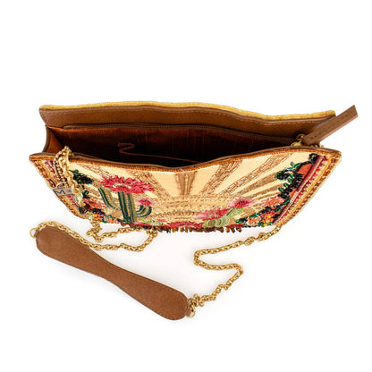 Mary Frances Accessories - Desert Sunrise Beaded Cactus and Floral Crossbody Handbag