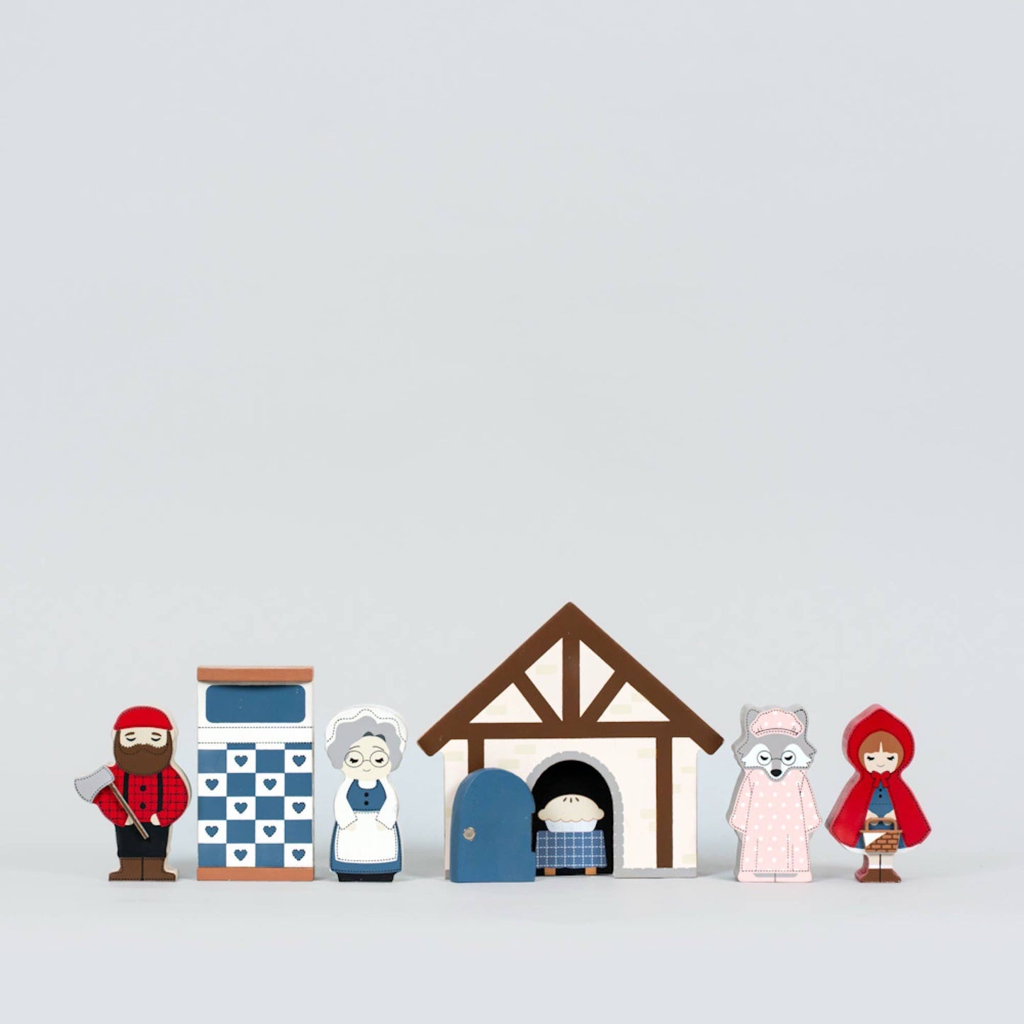 Set de regalo de cuentos infantiles del bosque 7 piezas (CAPERUCITA ROJA)