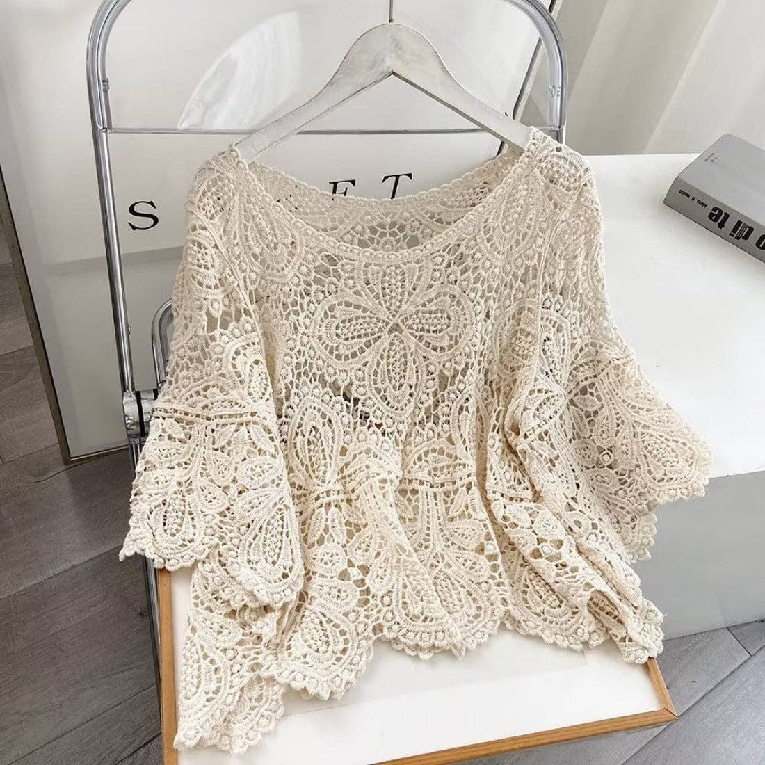 Crochet Hollow-Out Pullover Top
