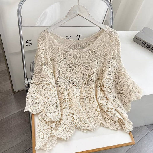Crochet Hollow-Out Pullover Top