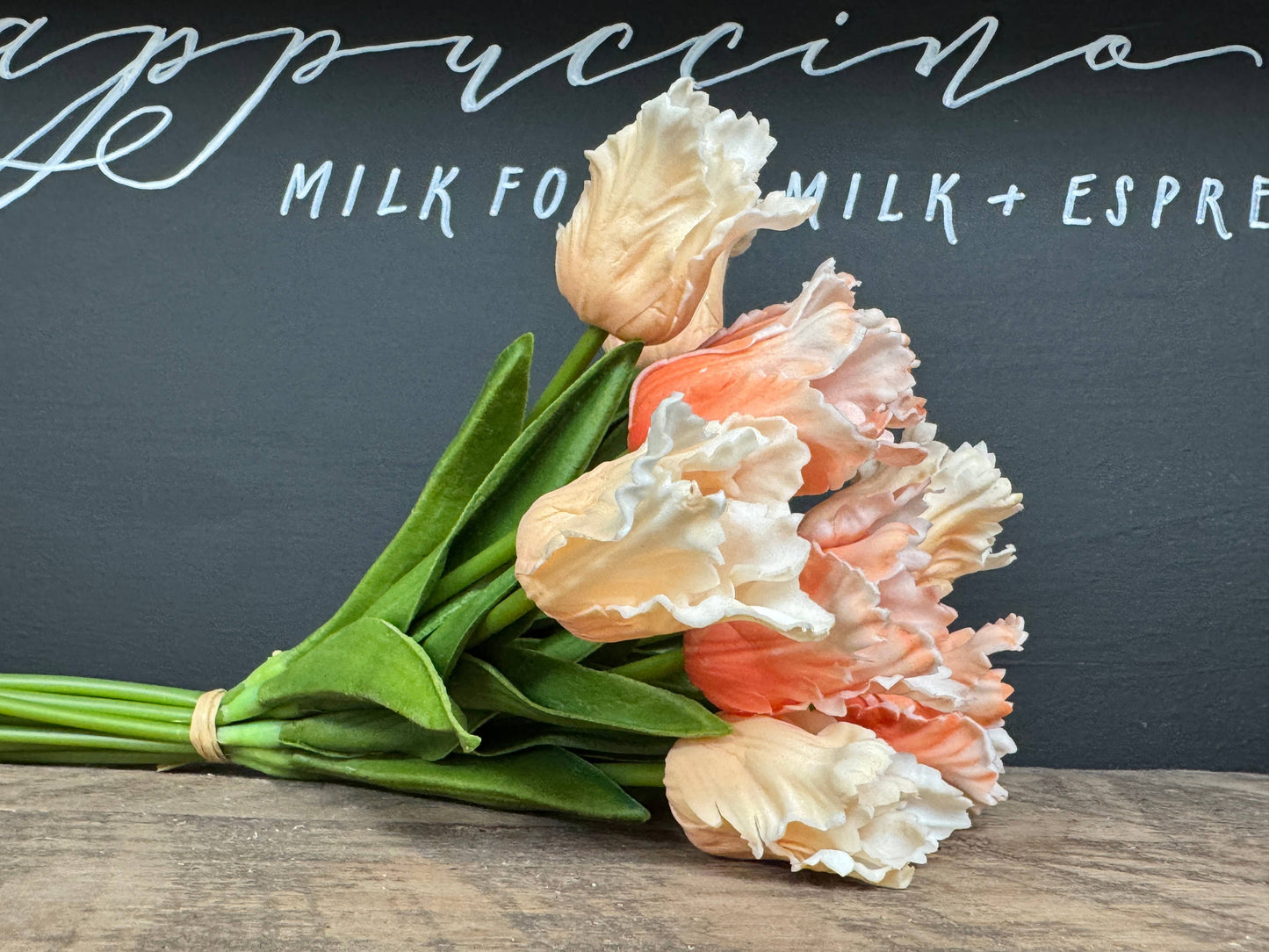 14"-Pack of 12 stems-Soft Real Touch PU Parrot Mini Tulip