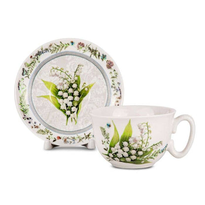 Lily Porcelain Tea/Coffee Cup and Saucer in Gift Box