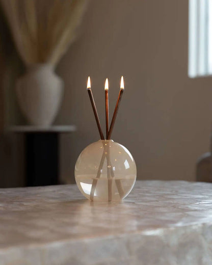 Neva Pampas Glass Vase for Everlasting Candles