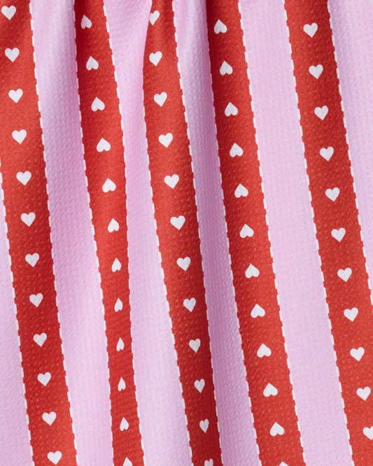Geometry - Ribbon Hearts Tea Towel