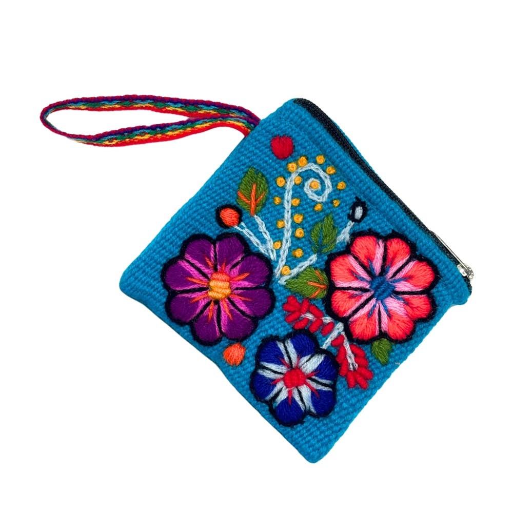 Peruvian Coin Purse - Embroidered Floral, Assorted