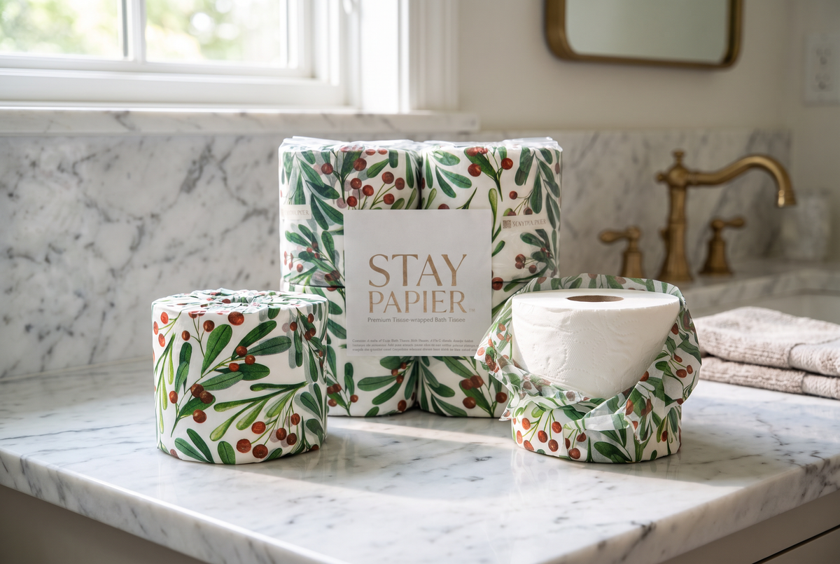 Stay Papier Holly Berry Bath Tissue - 4 Pack