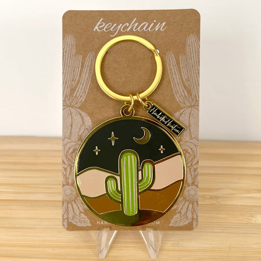 Cactus Saguaro Desert Enamel Keychain