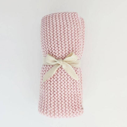 Blush Hand Knit Blanket