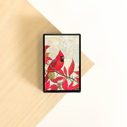 Cardinal Bird Winter Christmas Gift luck Holiday Slide Box