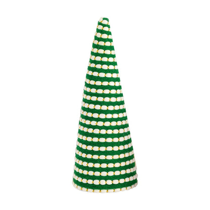 Felt Decorative Christmas Tree, Green Striped