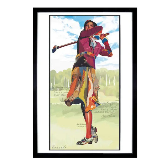 Arte de collage en 3D: golfista femenina