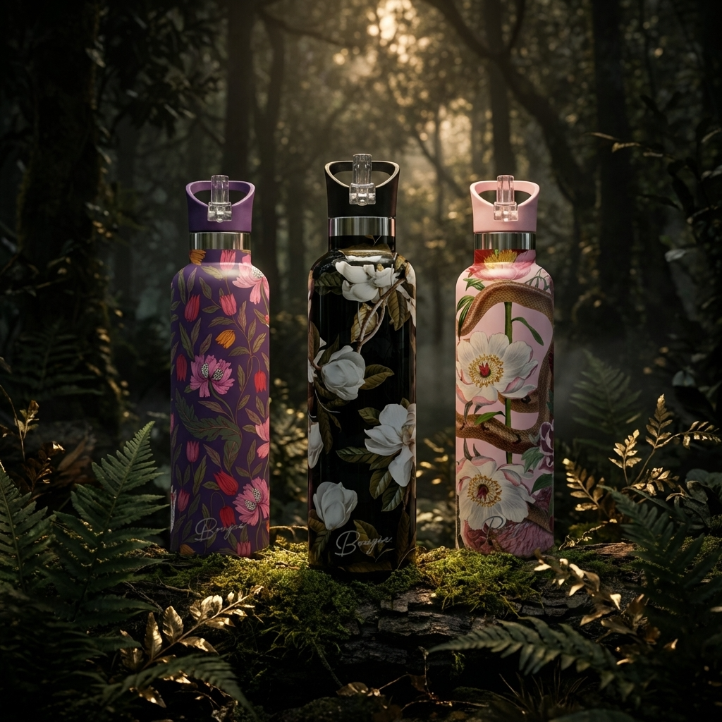Morriset | Purple Floral Brocade 25 oz Insulated Bottle