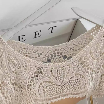 Crochet Hollow-Out Pullover Top