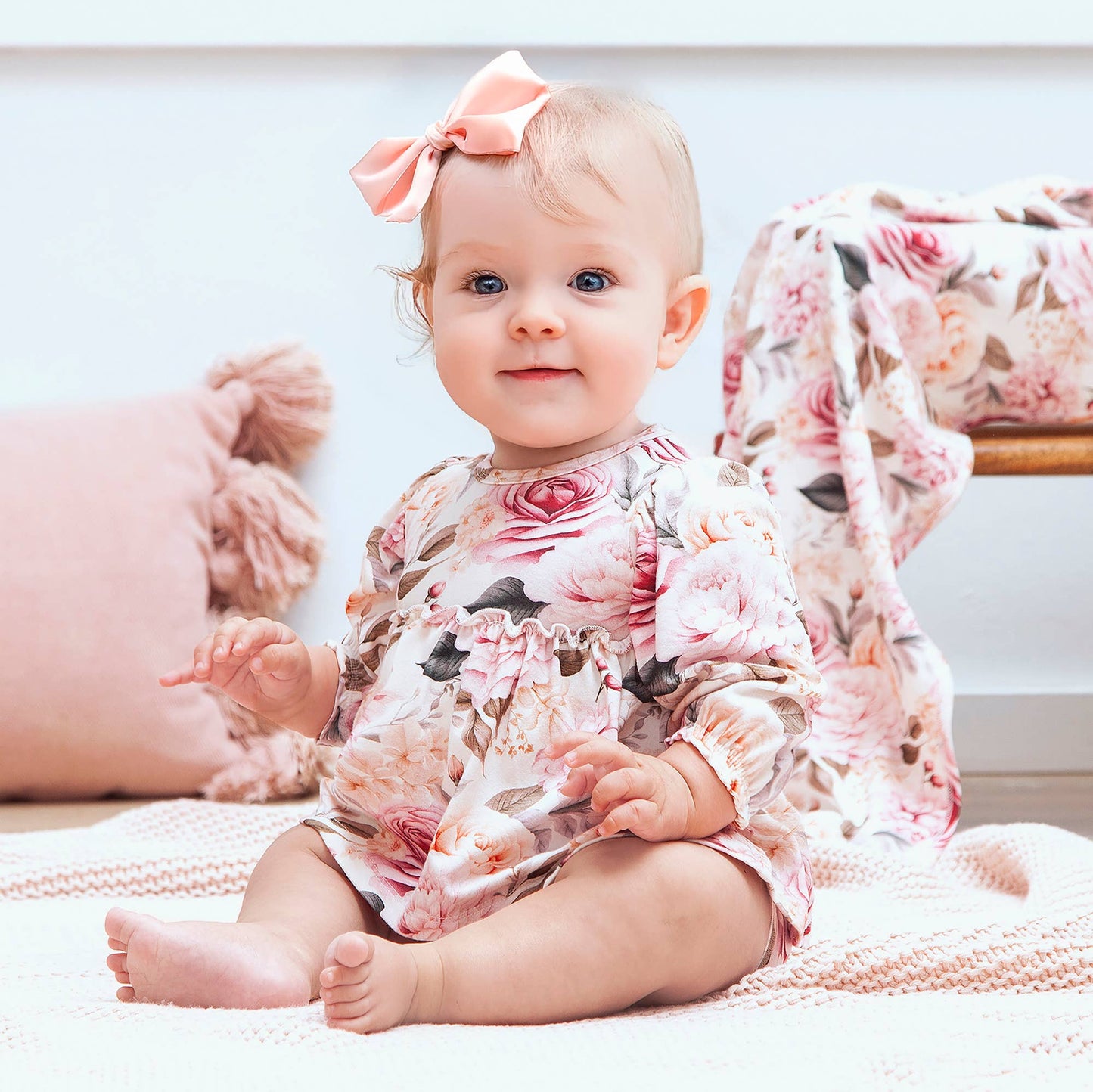 Baby Bamboo Floral Skirted Bodysuit – 9-12M