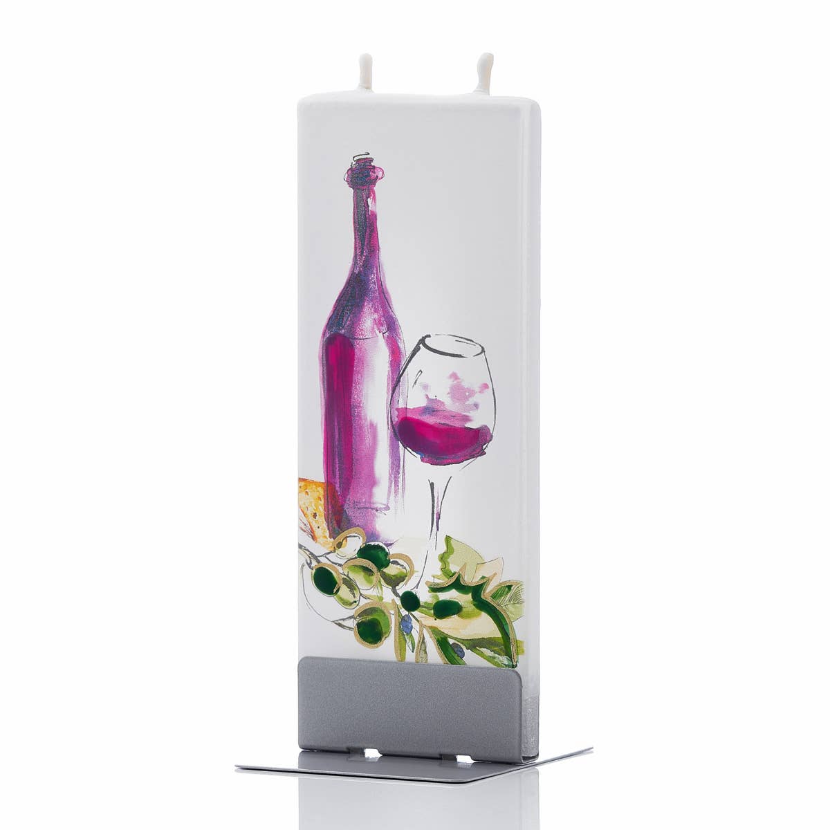 Flat Handmade Candle-Wine with Olives