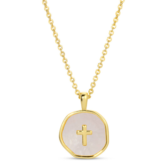 Shell With Cross Pendant Necklace