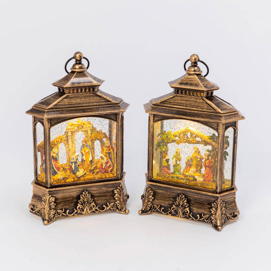 Lighted Musical Spinning Water Globe Nativity