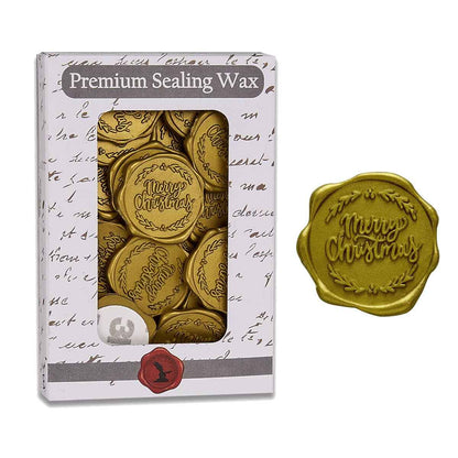 Merry Christmas Adhesive Wax Seal Stickers 1 1/4" - 25 Pk