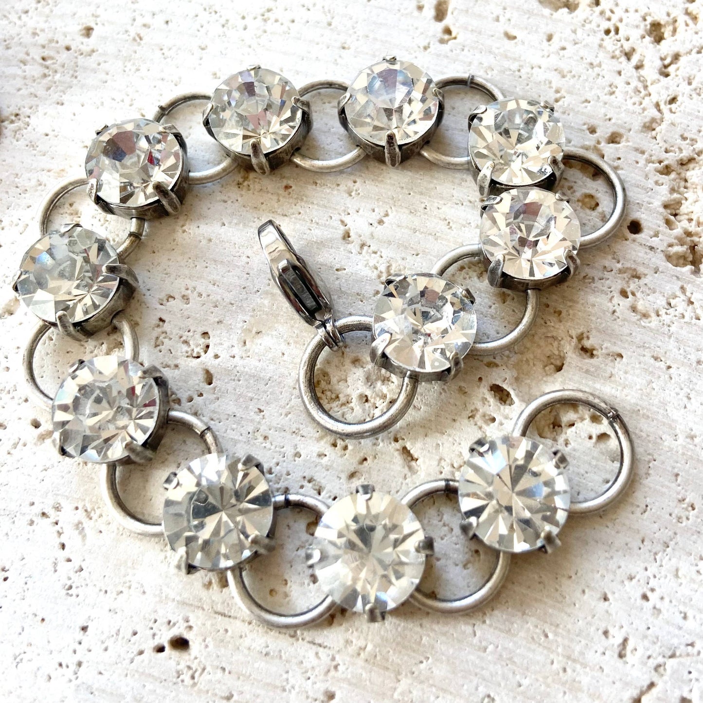 Chunky crystal bracelet boutique luxe jewelry salon bridal