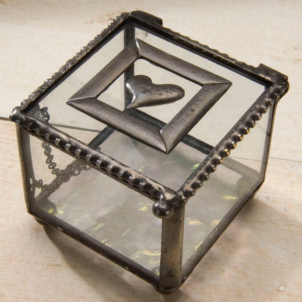 Clear Glass Box with Heart Accent