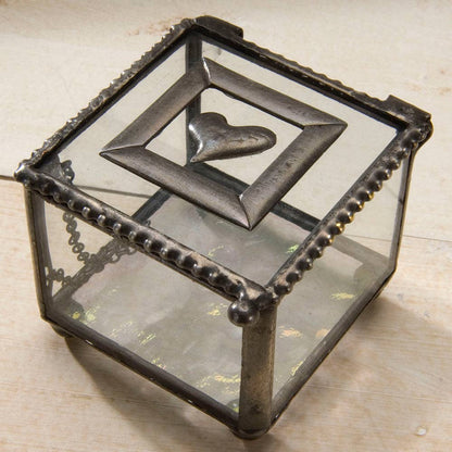 Clear Glass Box with Heart Accent