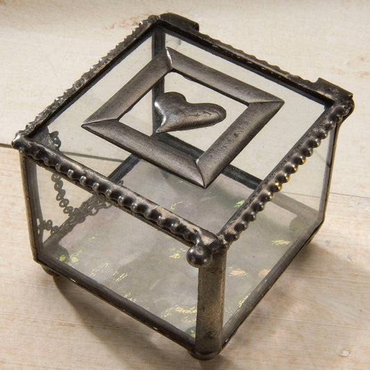 Clear Glass Box with Heart Accent