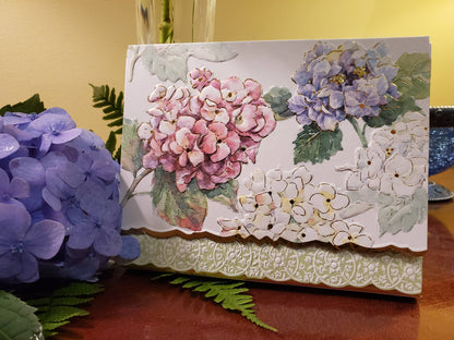 Classic Hydrangea Embossed, Die-cut Boxed Portfolio Note