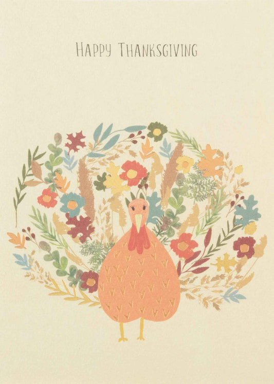 Floral Turkey Greeting Card