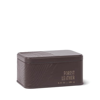 Forest Leather Tin Candle, 6.5 oz