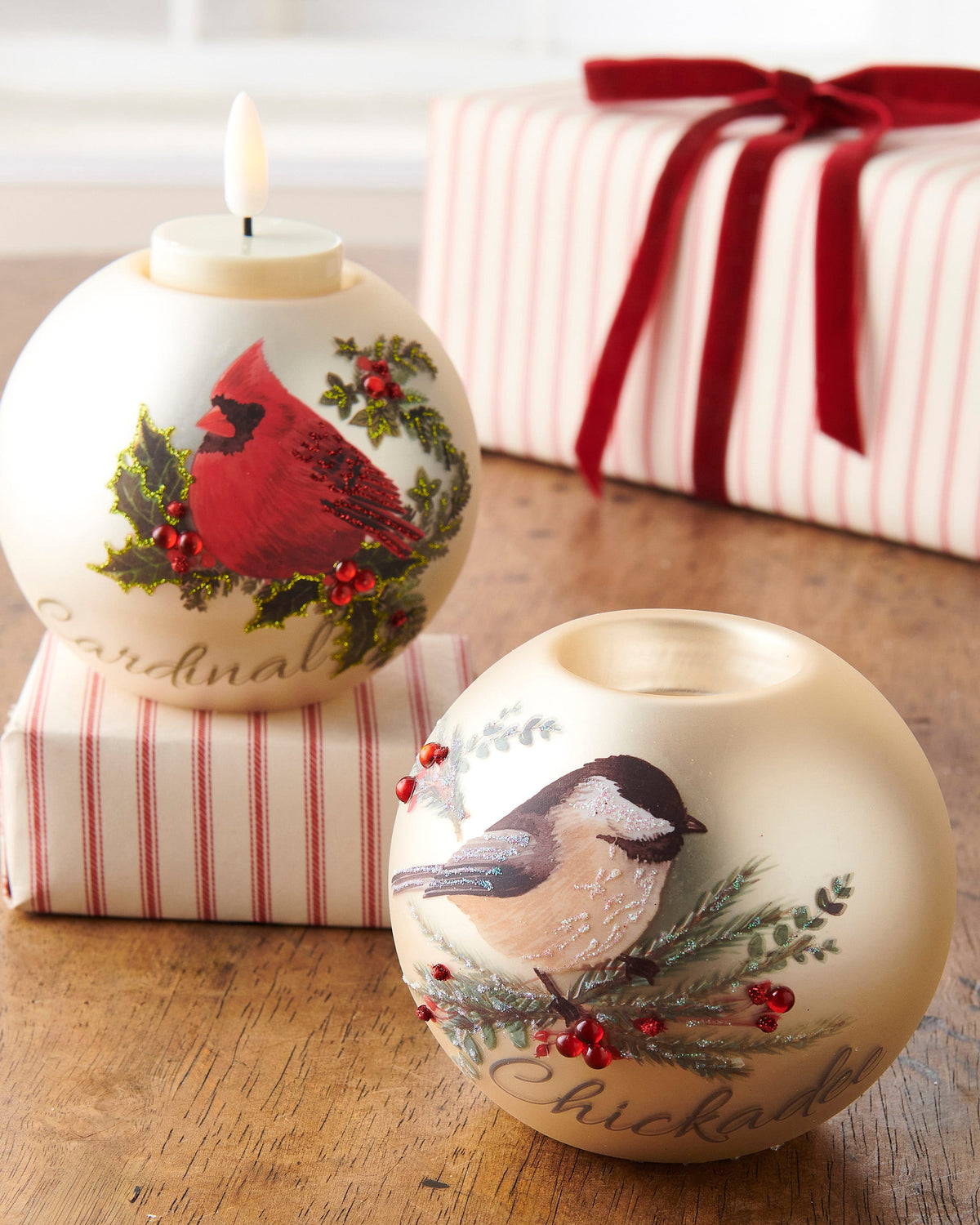 4" Frost Song Ball Tealight Holder product photo