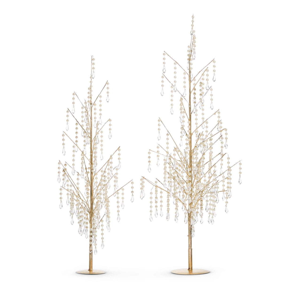 Gold Branch Tree with Dripping Pearls