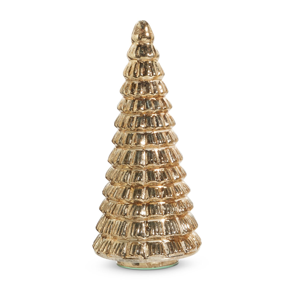 Gold Pattern Trees, Small, 15" ribbed gold glass tree