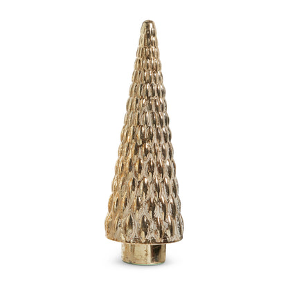 Gold Pattern Trees, Large, 22" scalloped gold glass tree