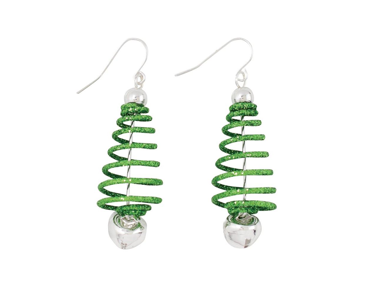 Pendientes de árbol de Navidad verde primaveral