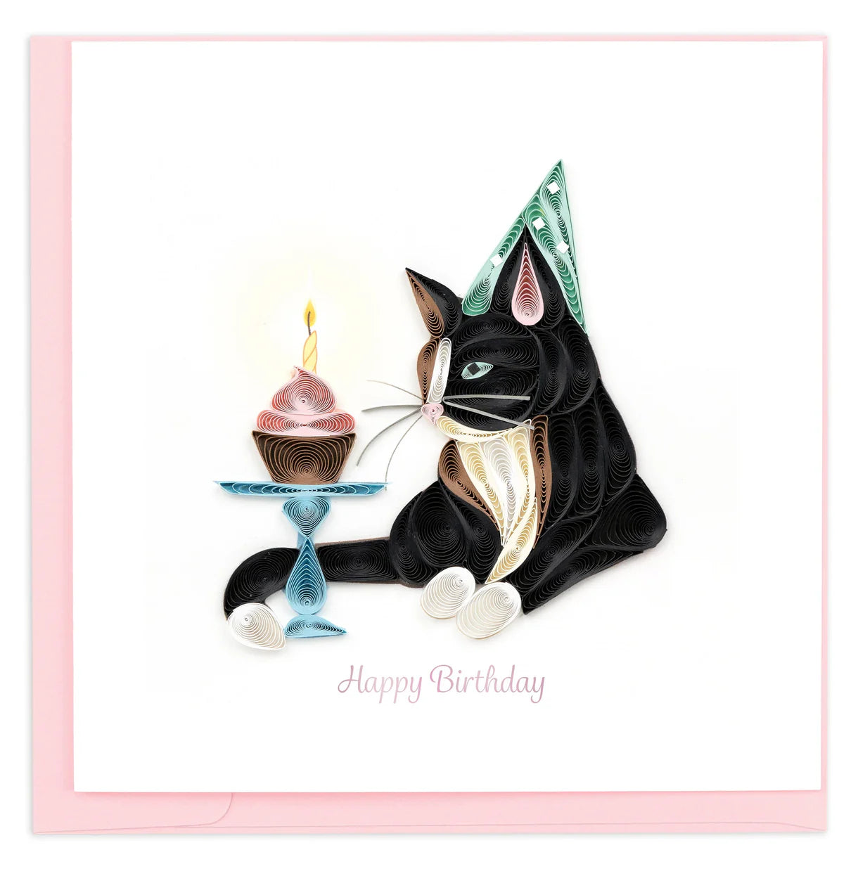 QuillingCard Gato de cumpleaños