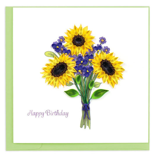 Ramo de Girasoles de Cumpleaños de QuillingCard