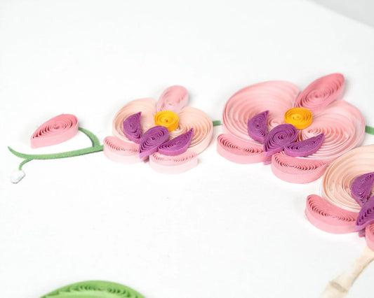 QuillingCard Tarjeta de agradecimiento con orquídea en maceta