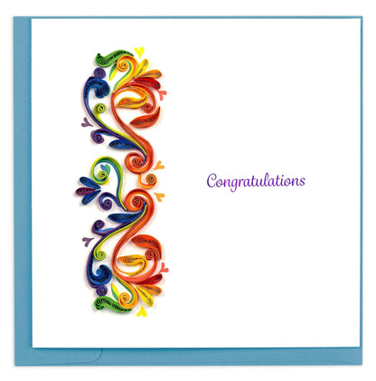 QuillingCard Arcoíris ¡Felicitaciones!