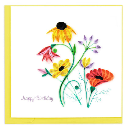 Flores silvestres de cumpleaños de QuillingCard