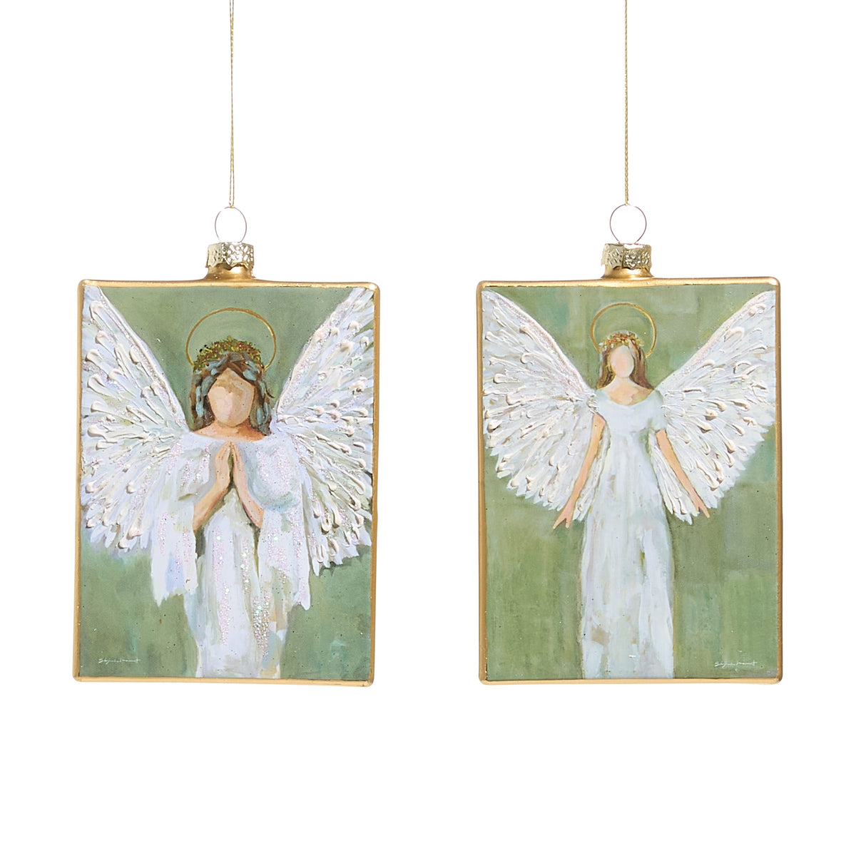5" Guardian Angel Rectangle Ornament product photo