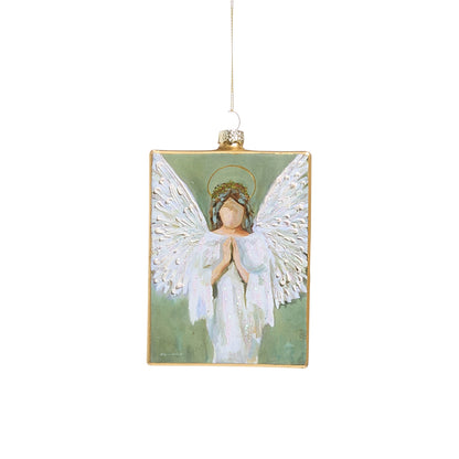 5" Guardian Angel Rectangle Ornament, Praying Angel