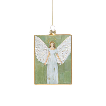 5" Guardian Angel Rectangle Ornament, Standing Angel