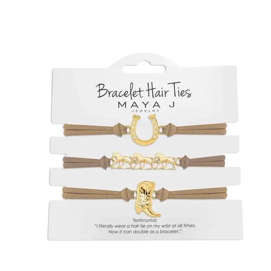 2-in-1 Bracelet Hair Tie Sets - Western