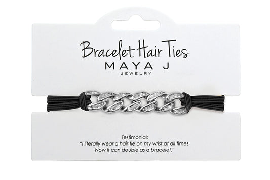 Crystal Hair Tie - White Chain